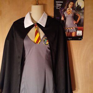 Women's Wizard Wanda small Halloween costume and witches hat with attached hair